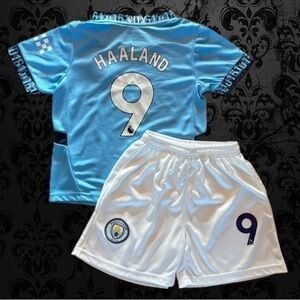 Youth Small Man City Haaland Kids Jersey Size 24 Youth Small Footballer Jersey